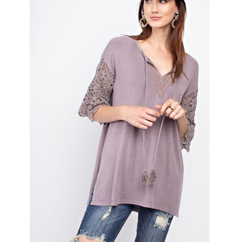Easel purple vintage fall boho top NEW Boutique